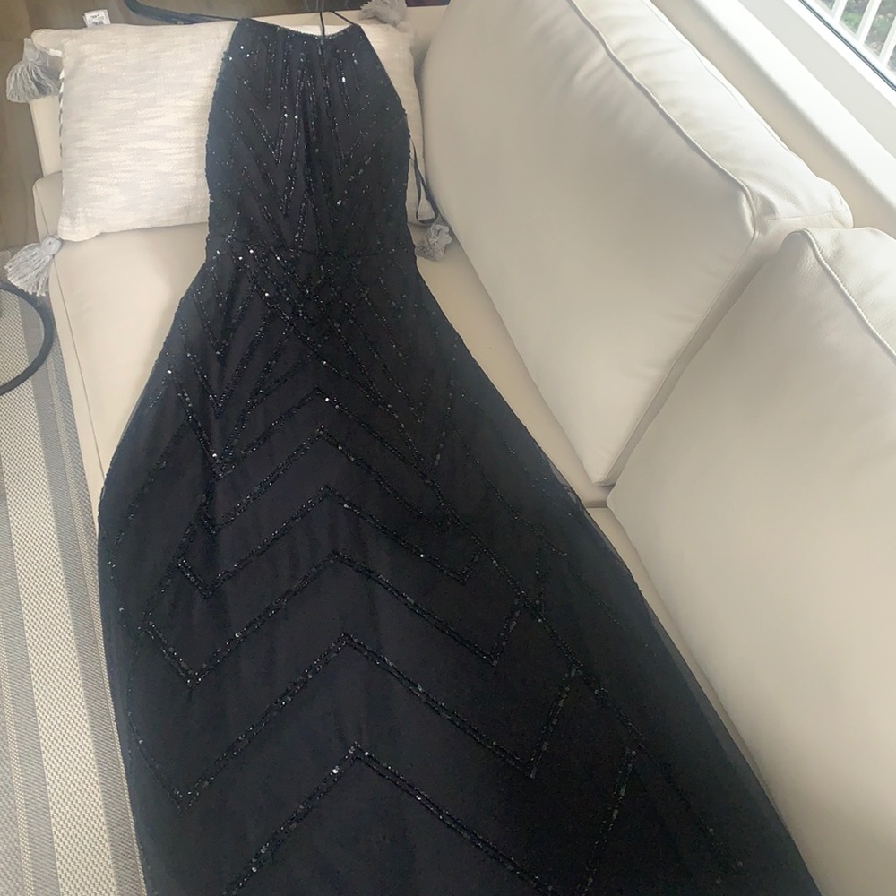 NWT Adrianna Papell black beaded dress